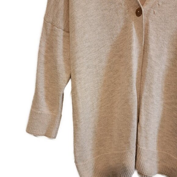 Pure Jill  one button cardigan - Oatmeal- sz Large Tall - Picture 3 of 5